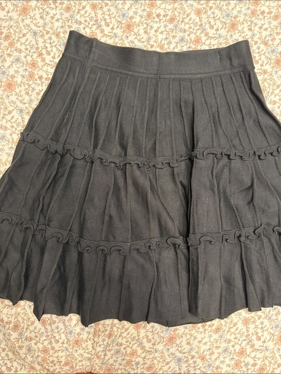 Simplee Apparel Dresses & Skirts - Simplee Apparel Black Tiered Ruffle Skater Skirt